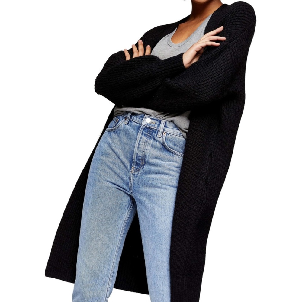 Topshop Ribbed Pocket Cardigan